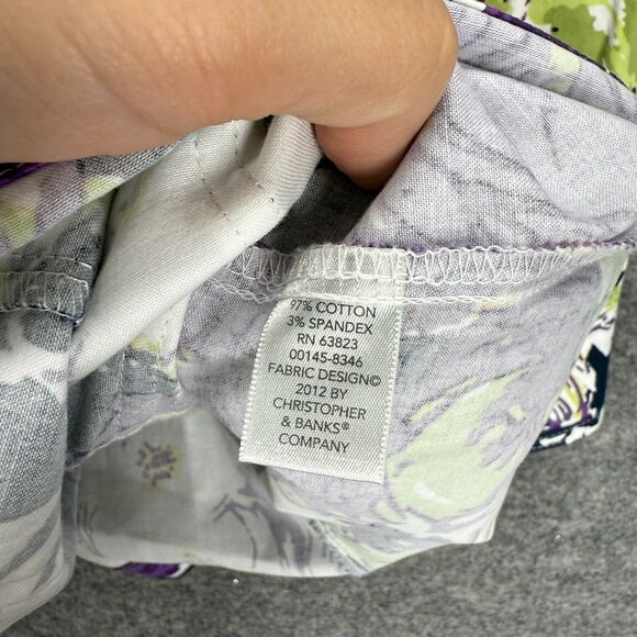 Christopher & Banks Jacket Women M Medium Purple Floral Button Up Collared - Picture 4 of 7